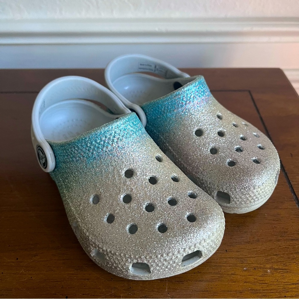 Crocs Kids Classic Glitter Clogs Size 8